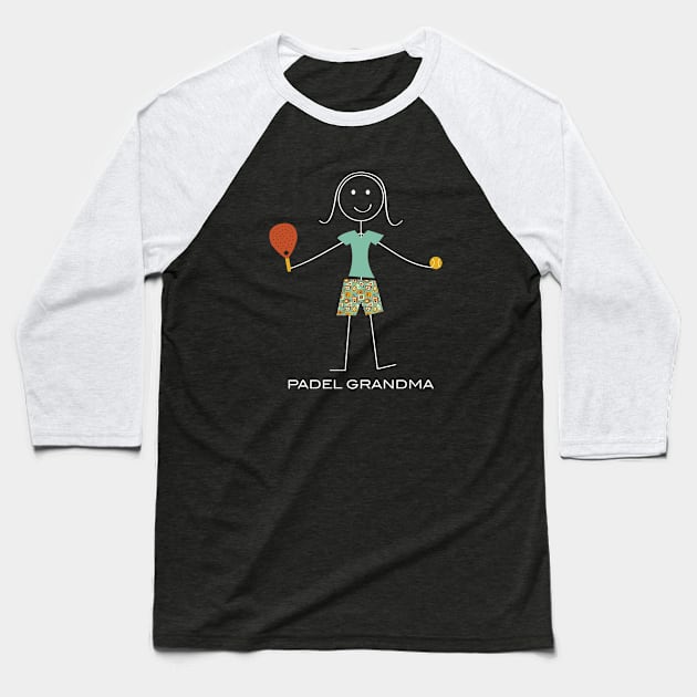 Funny Padel Grandma Stick Girl Baseball T-Shirt by whyitsme